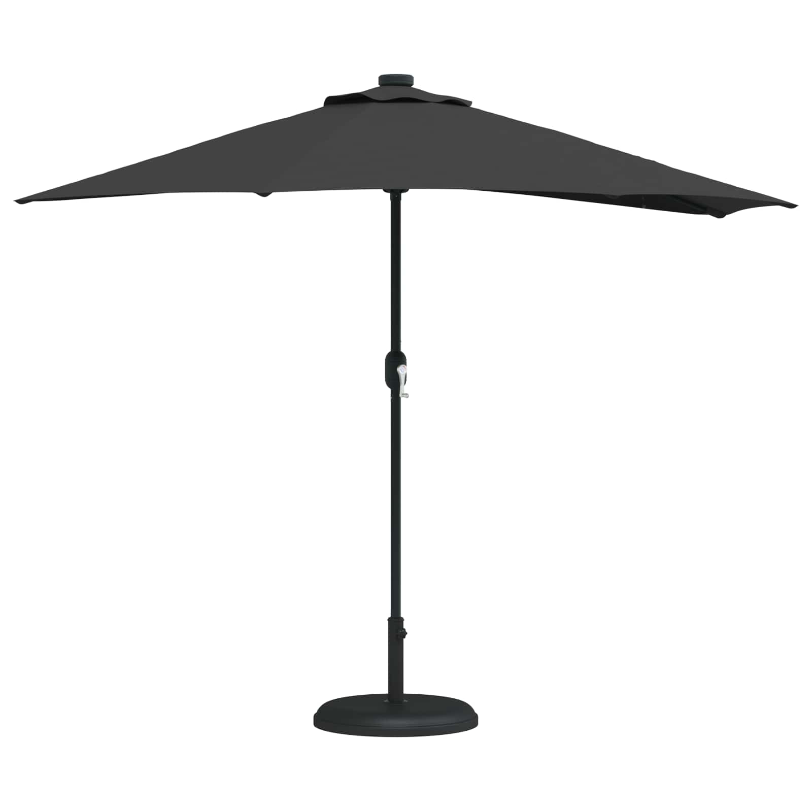 Sodo skėtis Juoda 294 x 150 x 224 cm Poliesteris ir plienas