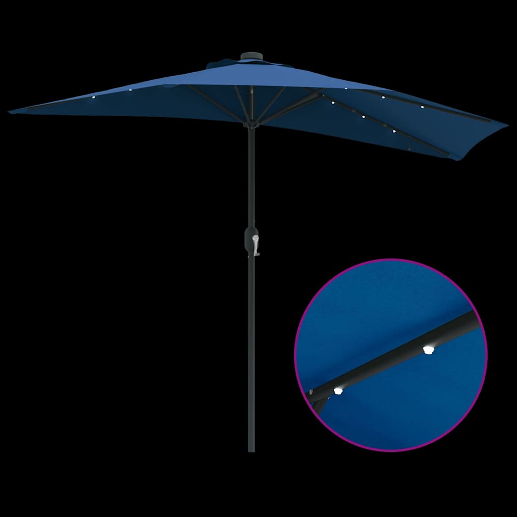 Dārza saulessargs Azurblau 294 x 150 x 224 cm Poliesters un tērauds