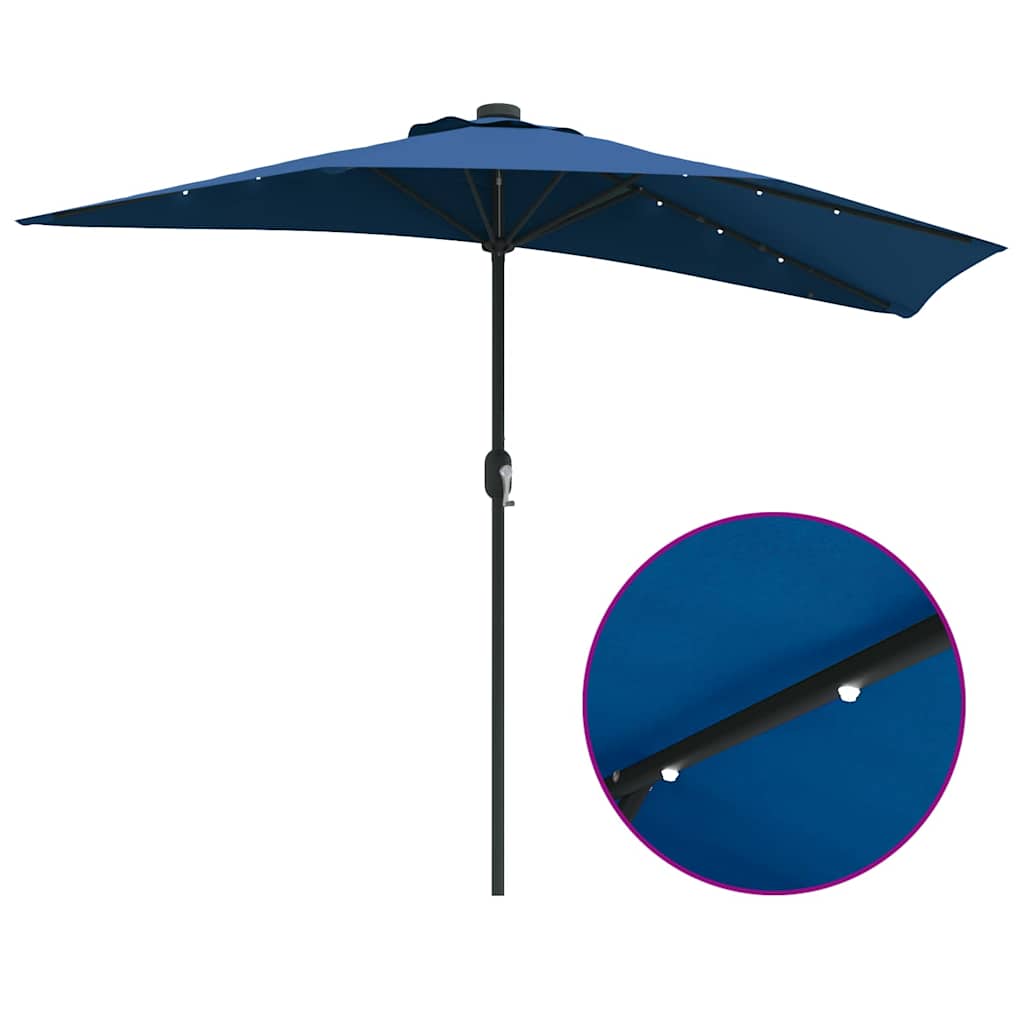 Dārza saulessargs Azurblau 294 x 150 x 224 cm Poliesters un tērauds