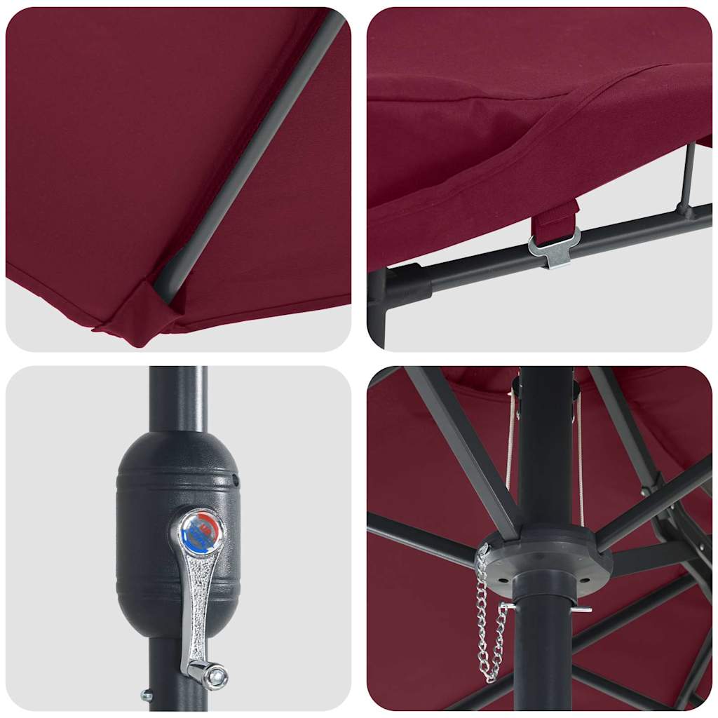 Sodo skėtis Bordo raudona 385 x 209 x 244 cm