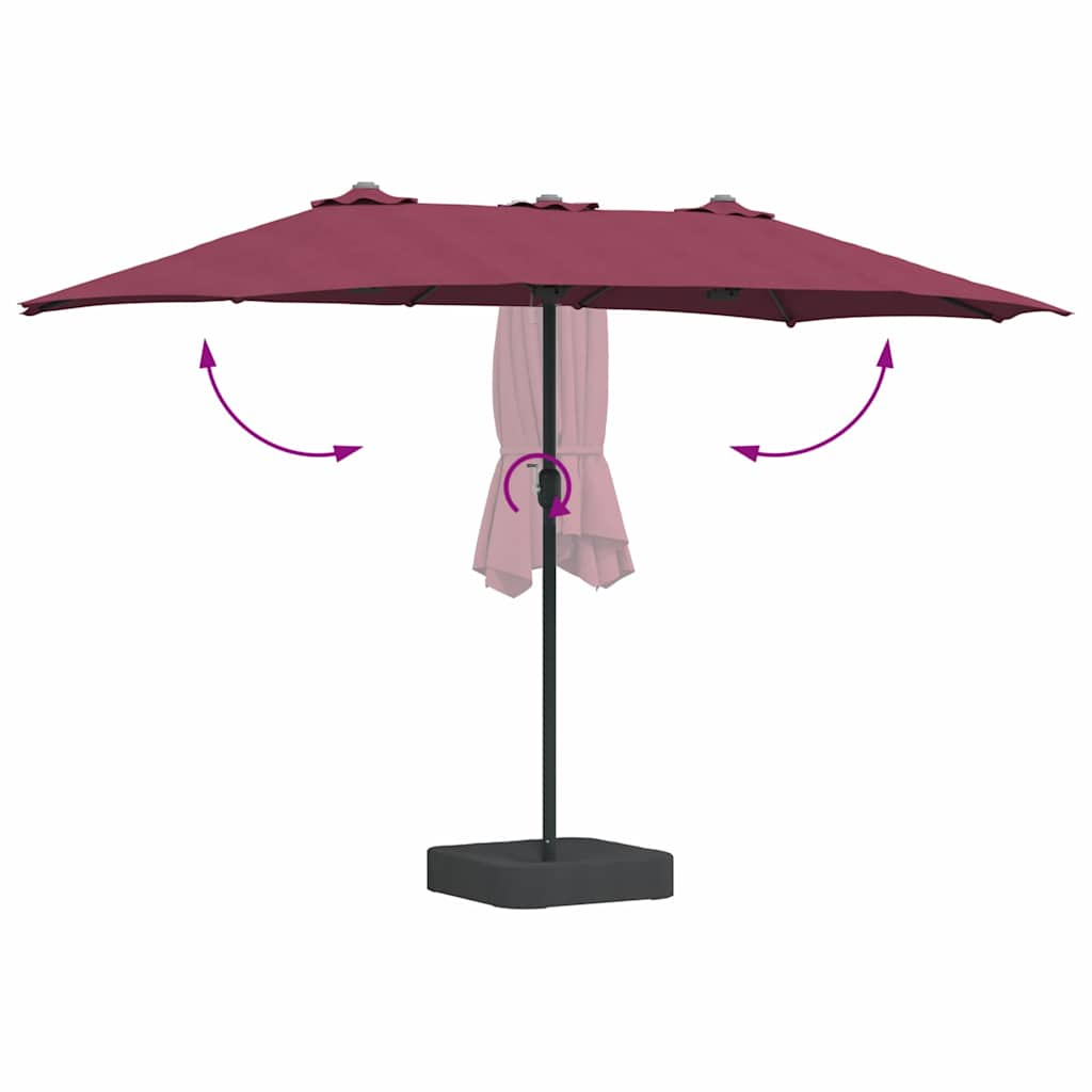 Sodo skėtis Bordo raudona 385 x 209 x 244 cm