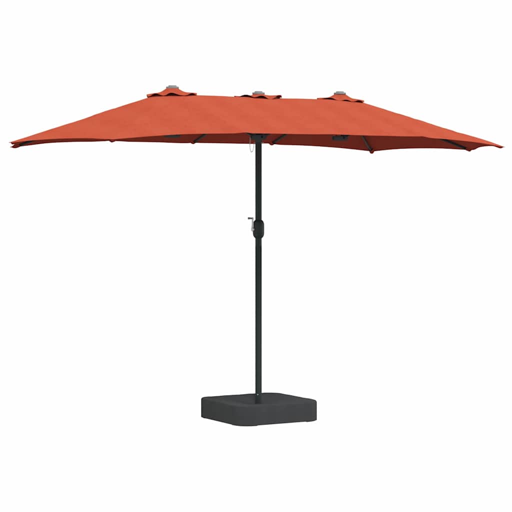Sodo skėtis Terakotos 385 x 209 x 244 cm Poliesteris ir plienas