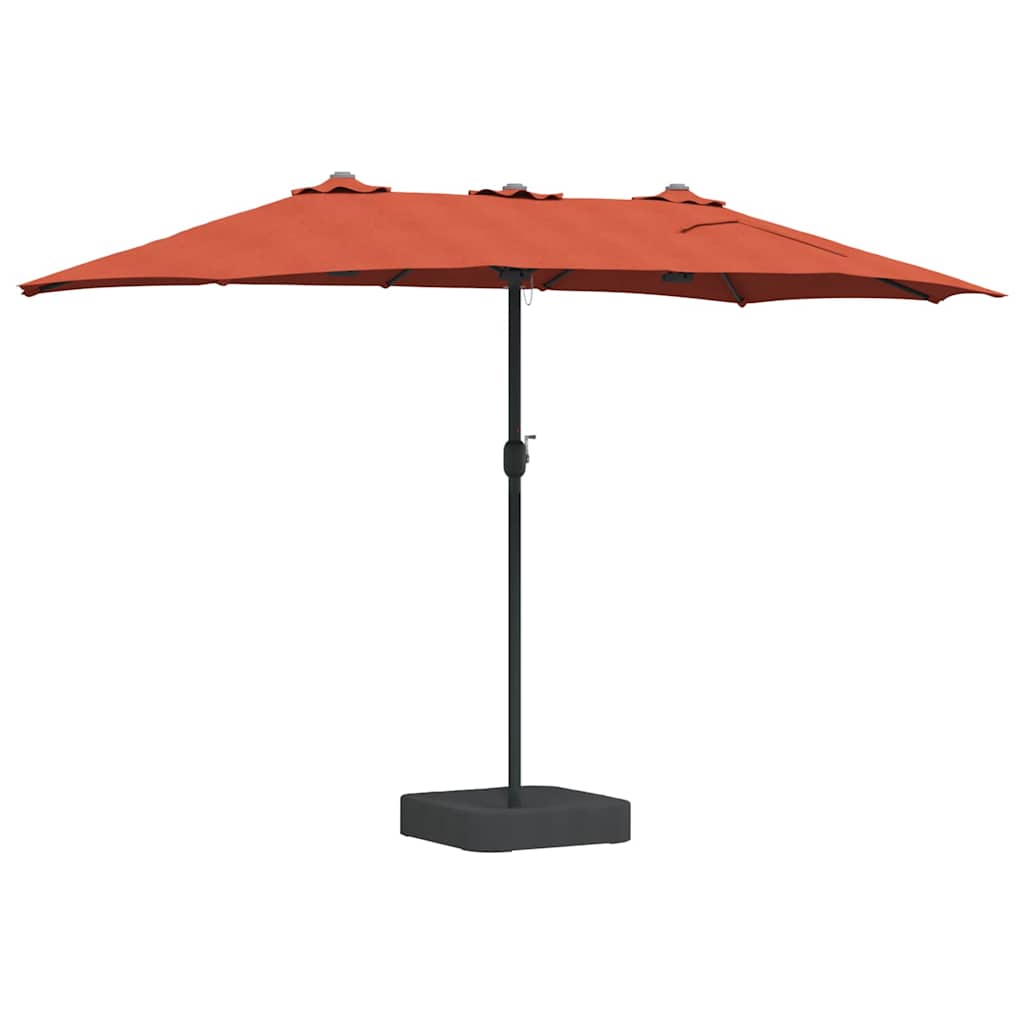 Sodo skėtis Terakotos 385 x 209 x 244 cm Poliesteris ir plienas