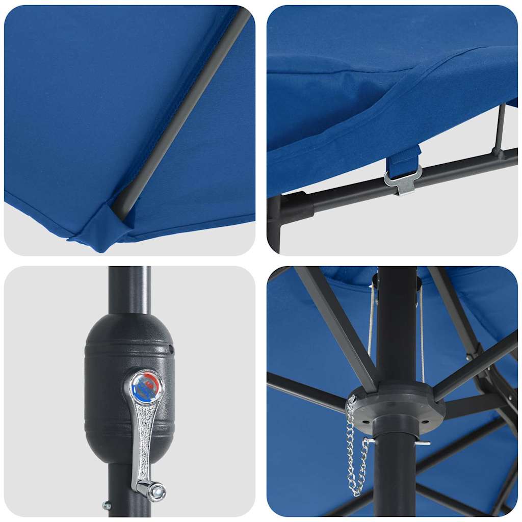 Dārza saulessargs Azurblau 385 x 209 x 244 cm Poliesteris un tērauds