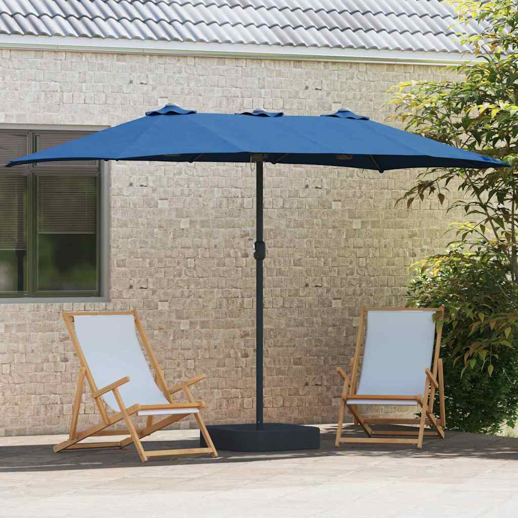 Dārza saulessargs Azurblau 385 x 209 x 244 cm Poliesteris un tērauds