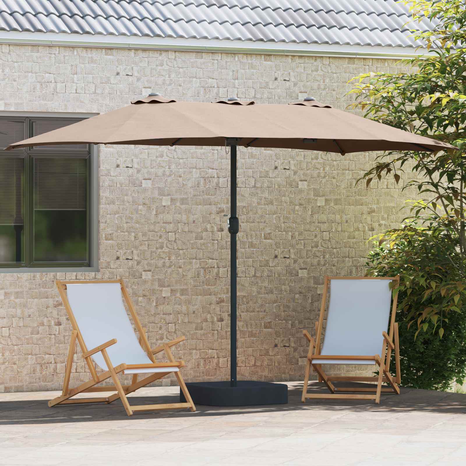 Sodo skėtis EASTON, taupe, 385x209x244cm