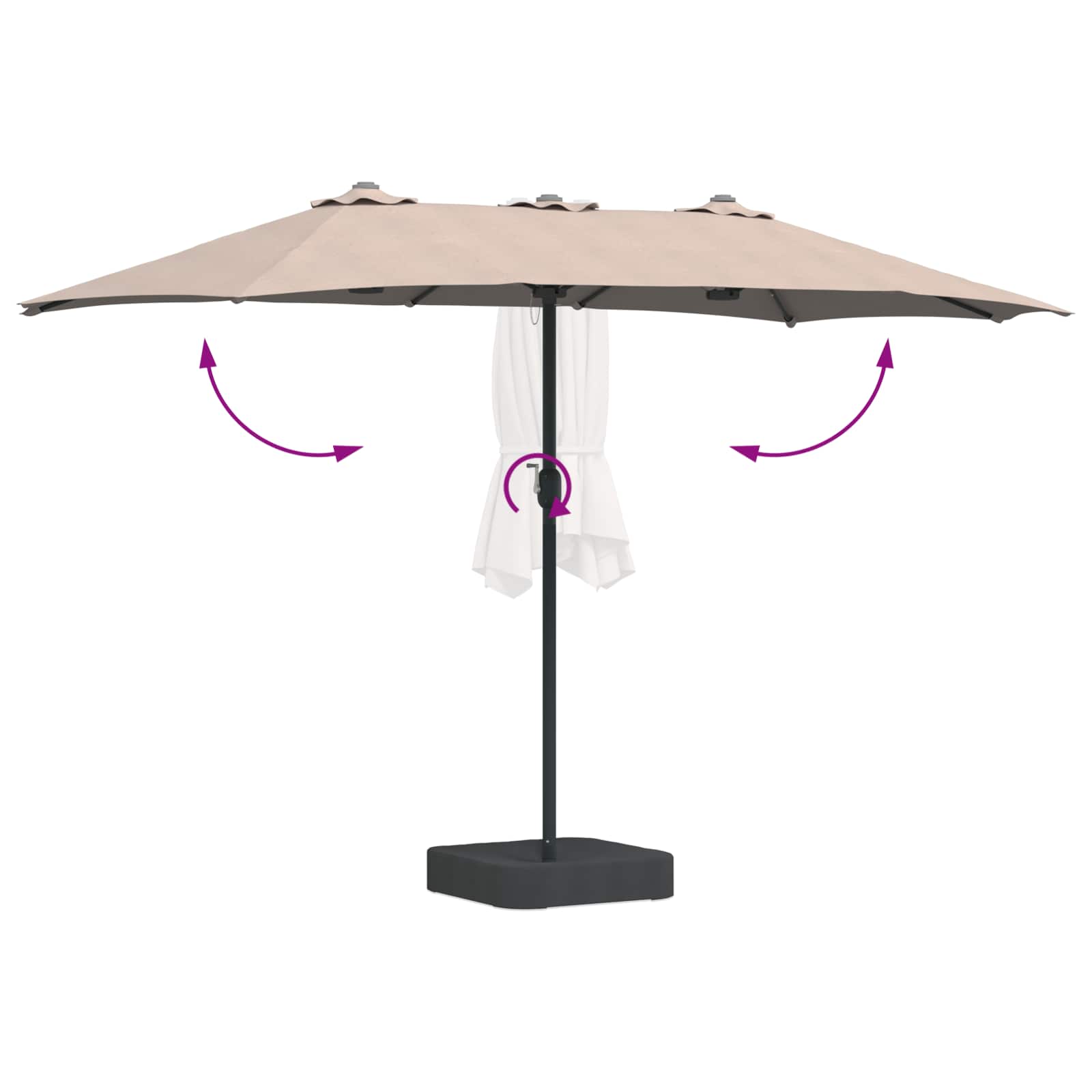 Sodo skėtis EASTON, taupe, 385x209x244cm