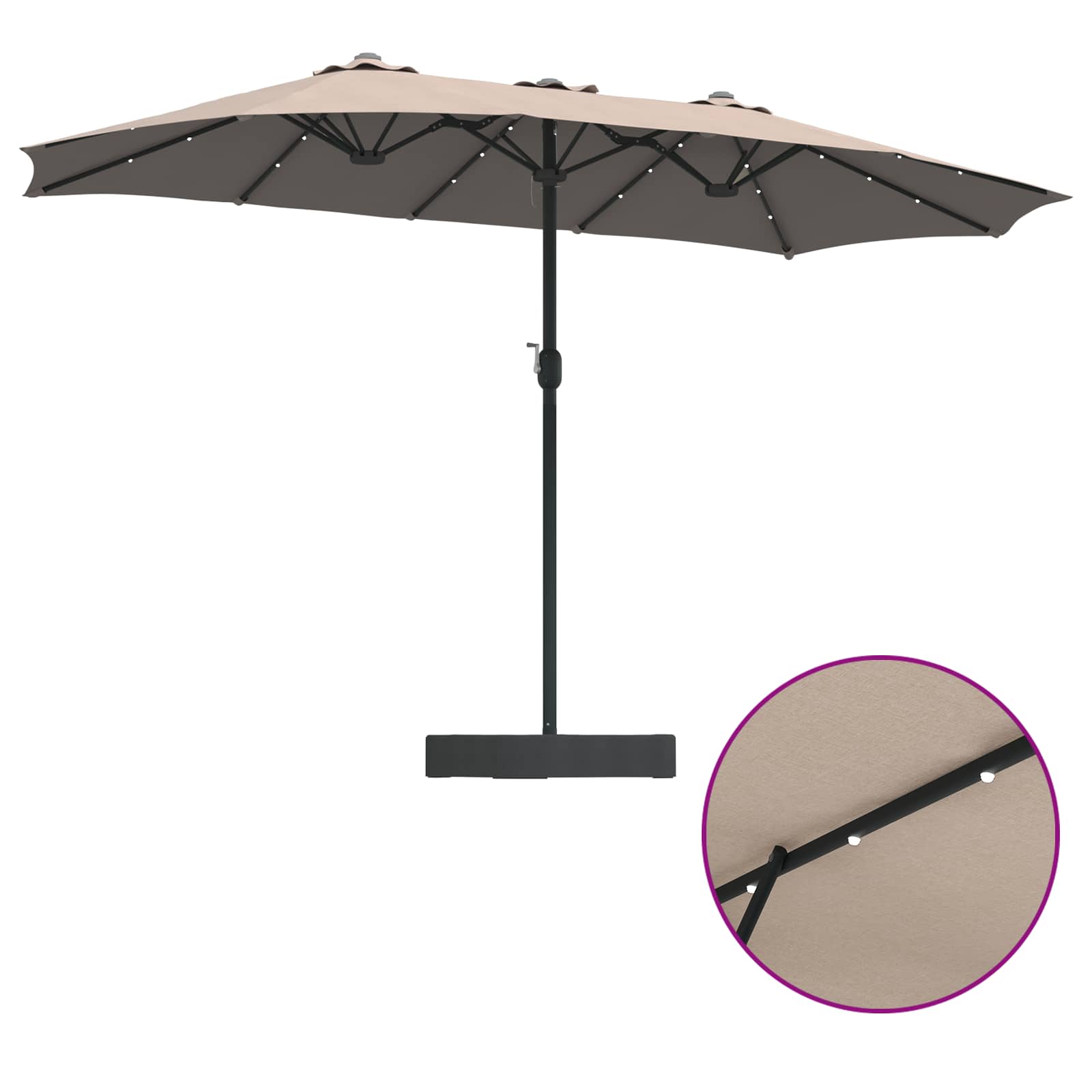 Sodo skėtis EASTON, taupe, 385x209x244cm