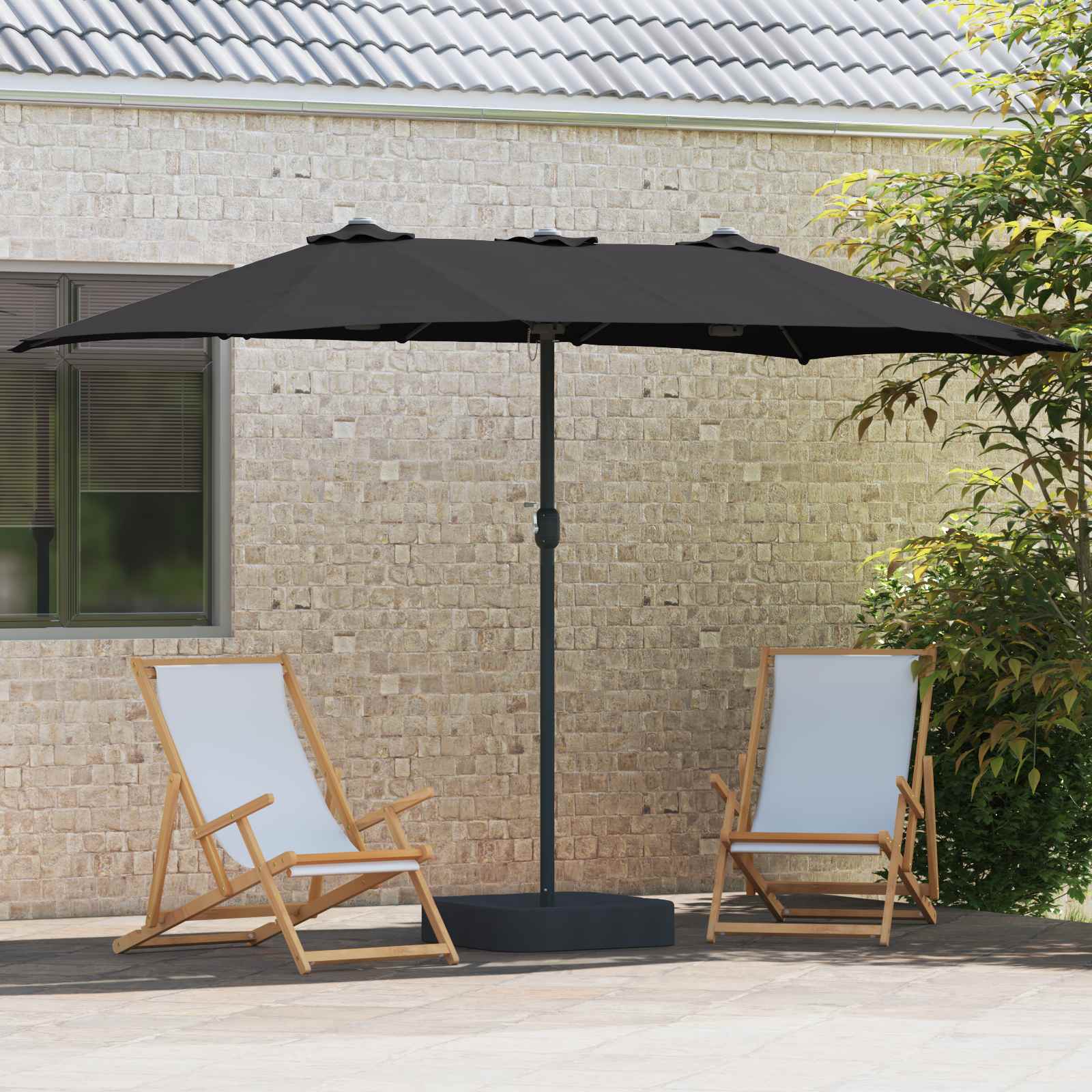 Sodo skėtis EASTON, juoda, 385x209x244cm