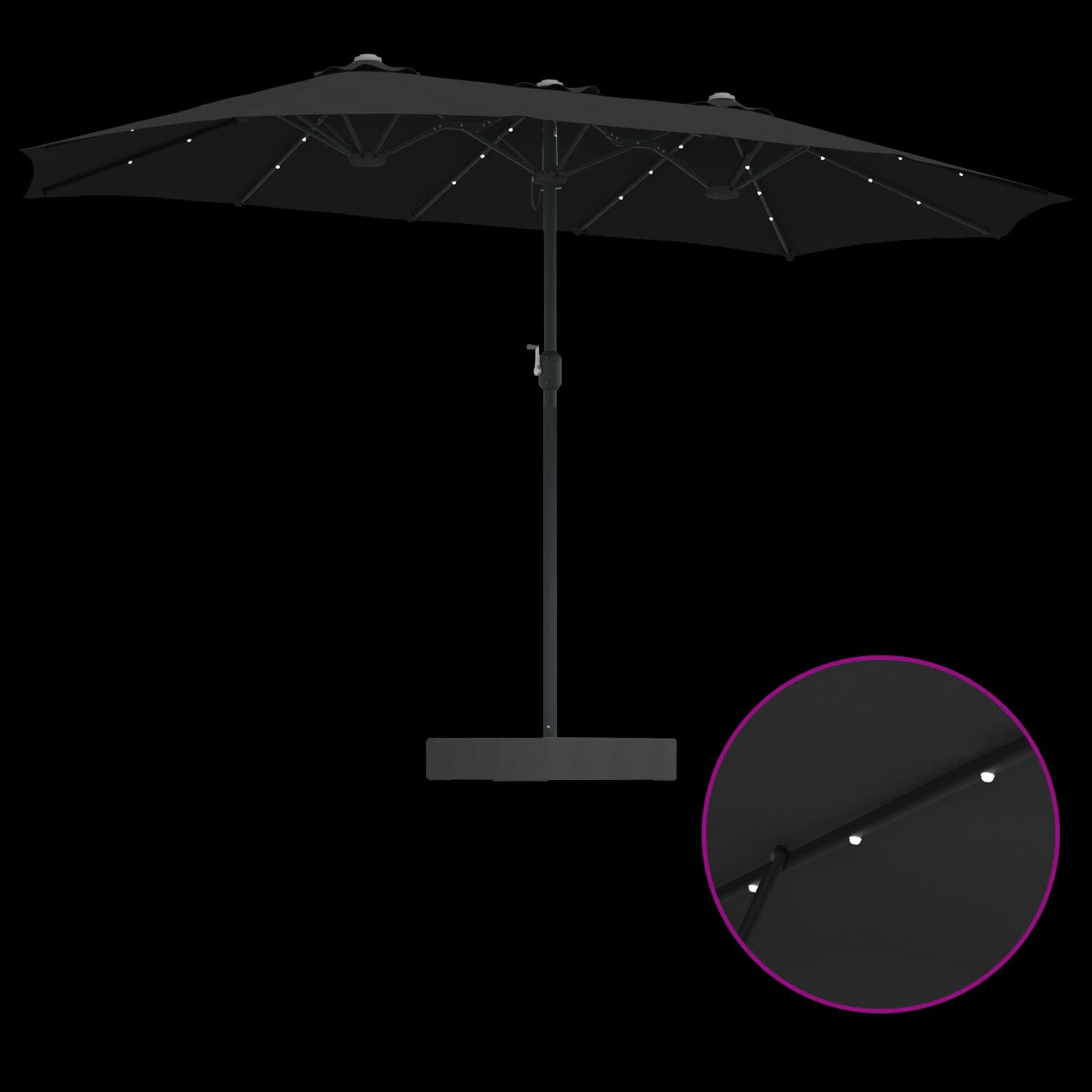 Sodo skėtis EASTON, juoda, 385x209x244cm