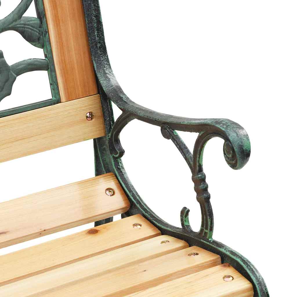 Sodo suolas su rožių raštuotu atlošu 116 cm Medinis