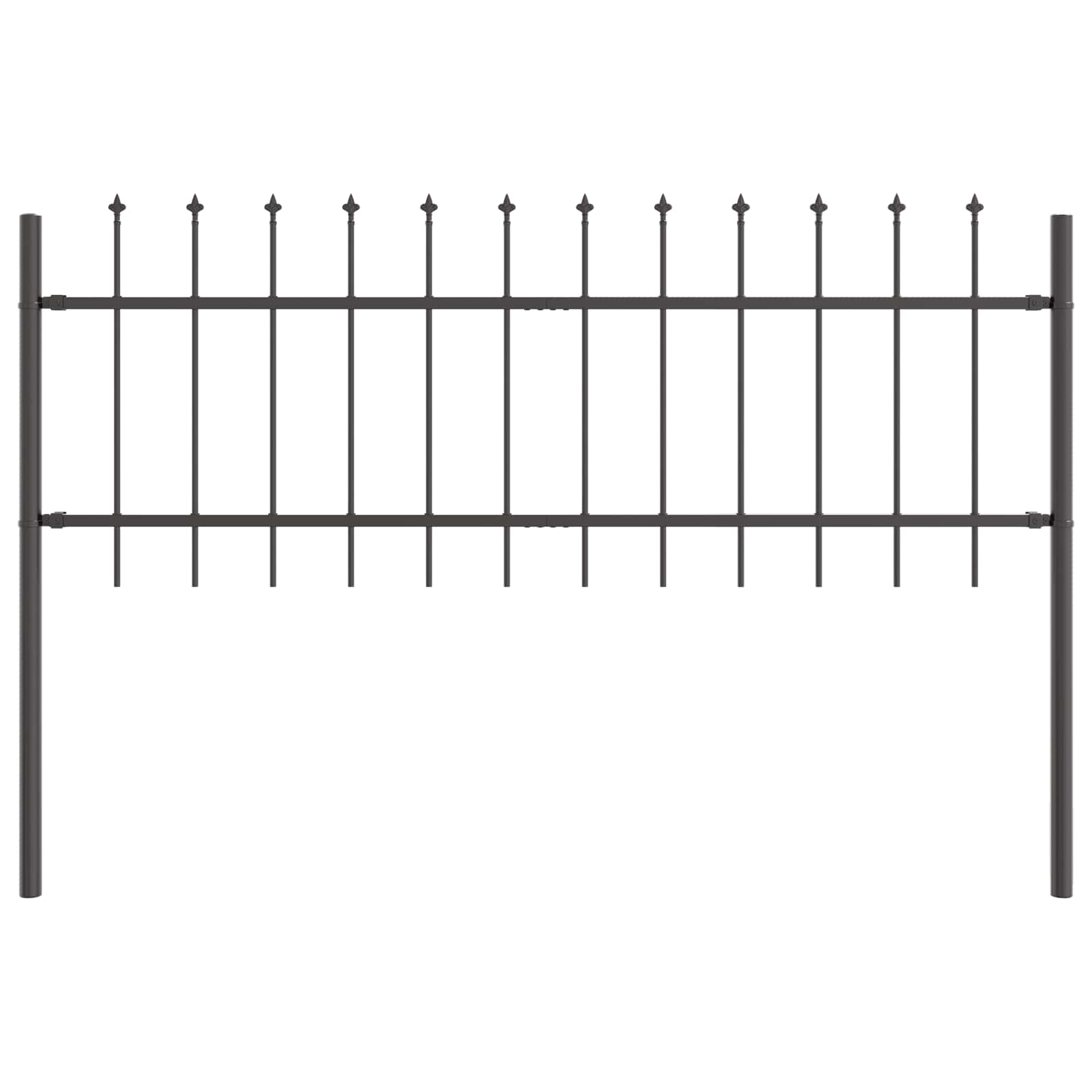 Garden Fence Grey 3.4 x 0.6 m Powder-Coated Steel