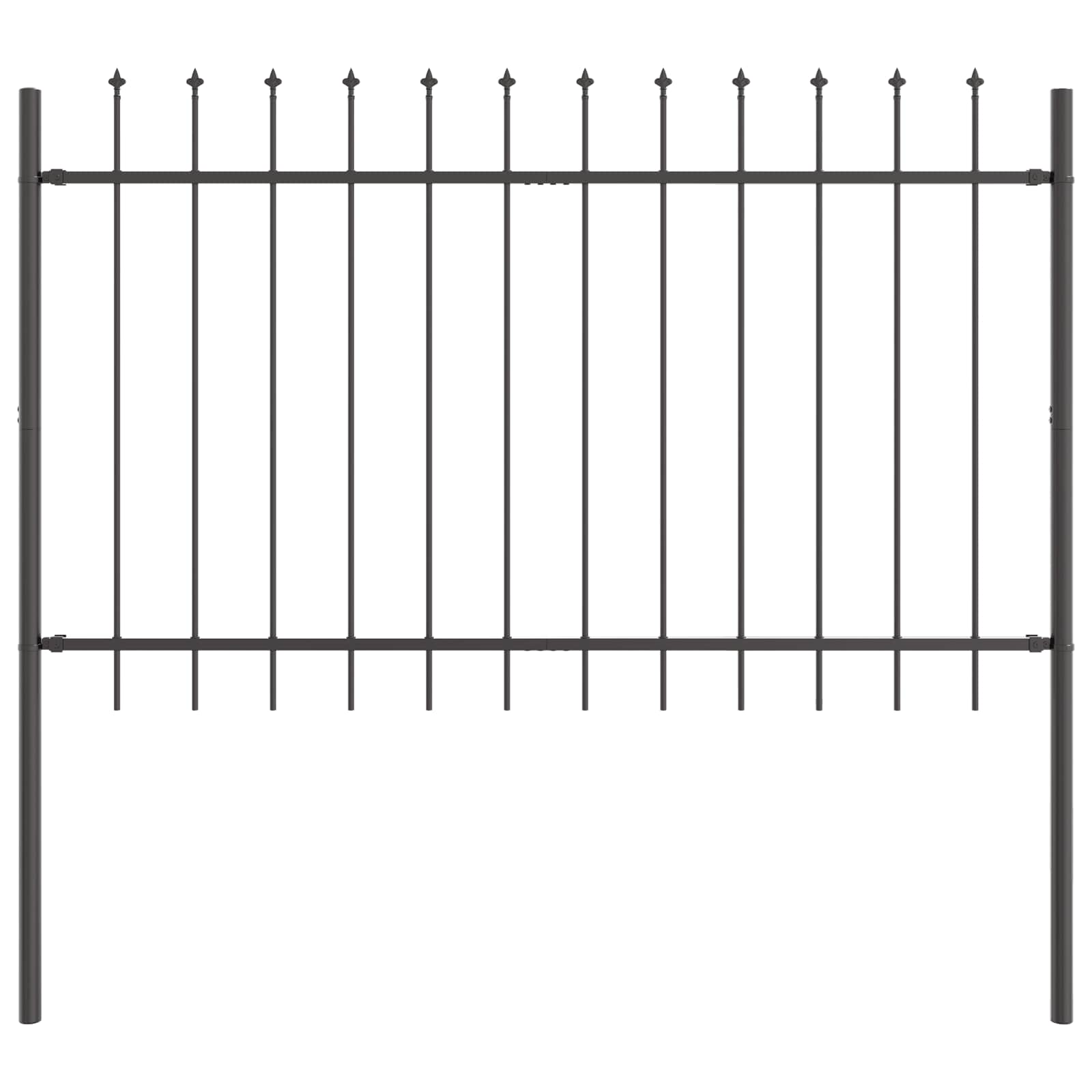Garden Fence Grey 3.4 x 0.8 m Powder-Coated Steel