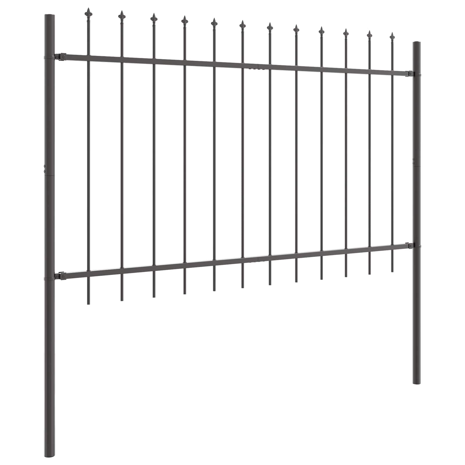 Garden Fence Grey 3.4 x 0.8 m Powder-Coated Steel