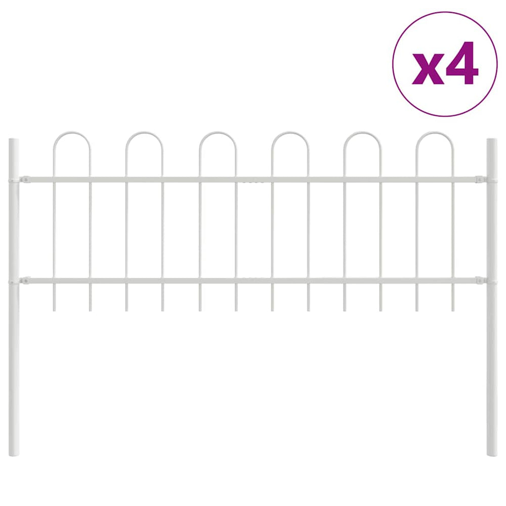 Sodo tvora 4 pcs Balta 6,8 x 0,6 m Miltelinis plienas
