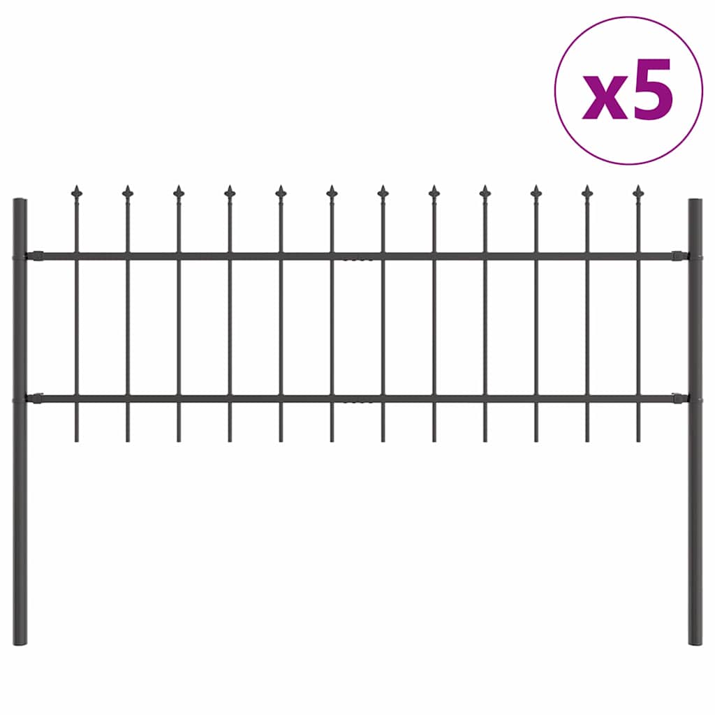 Dārza žogs Pelēks 8.5 x 0.6 m Pulverkrāsots tērauds