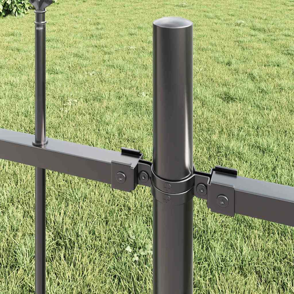 Garden Fence Grey 8.5 x 0.8 m Powder-Coated Steel