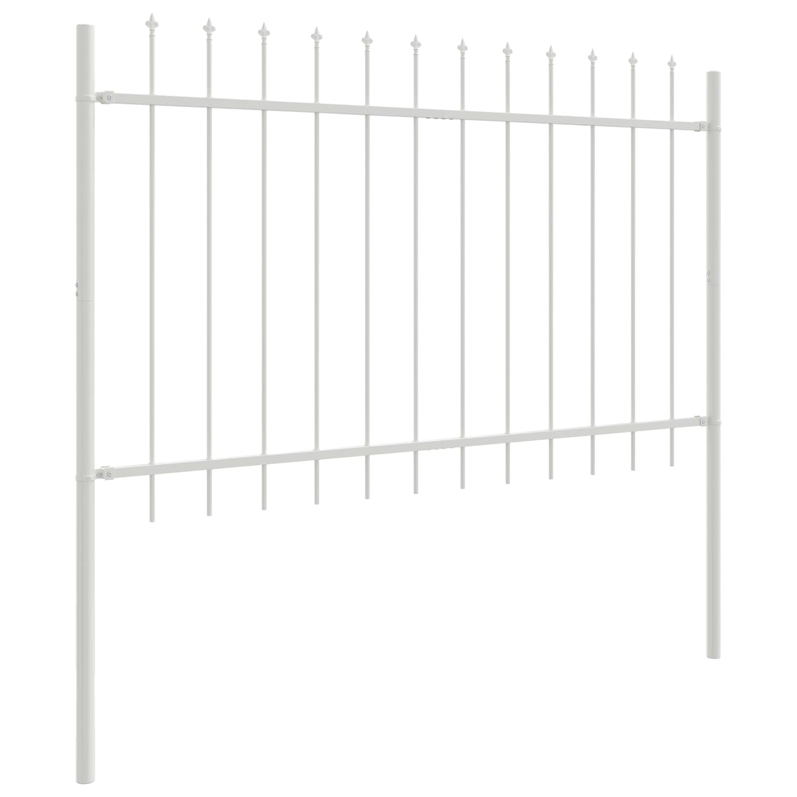 Garden Fence White 8.5 x 0.8 m Powder-Coated Steel