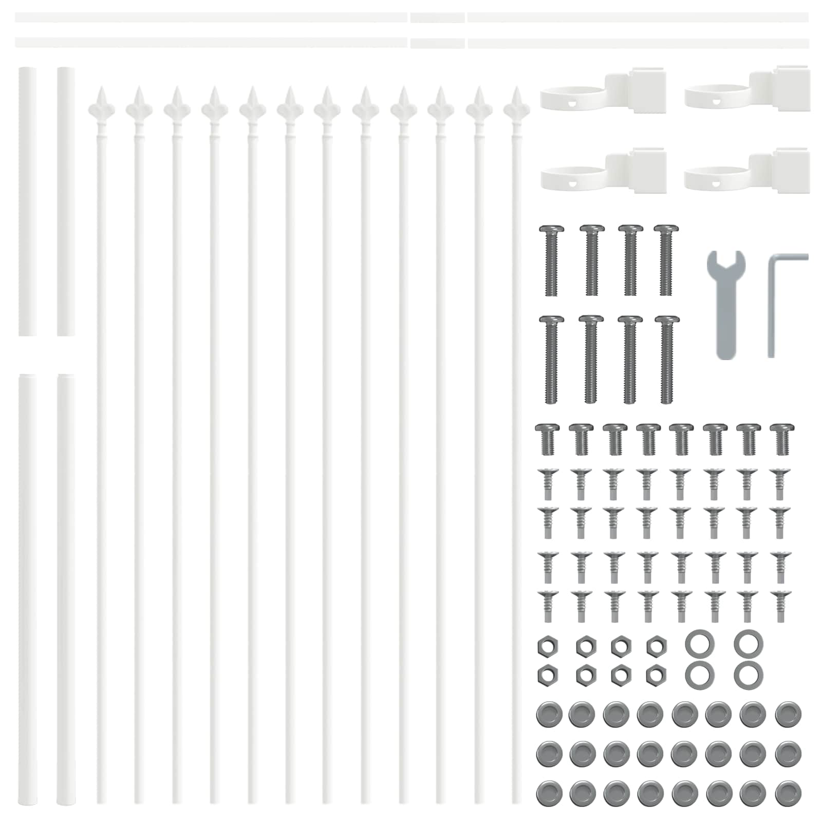 Garden Fence White 8.5 x 0.8 m Powder-Coated Steel
