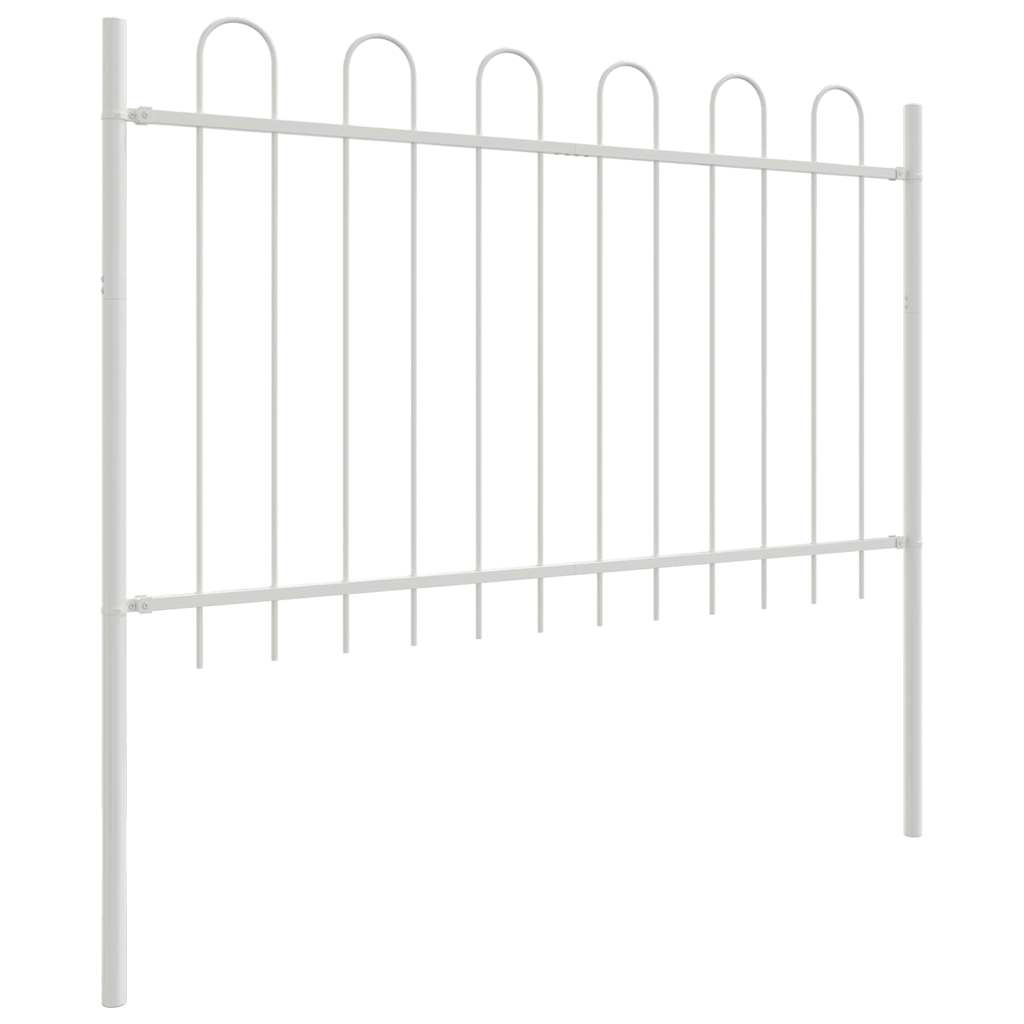 Garden Fence 5 pcs White 8.5 x 0.8 m Powder-coated steel