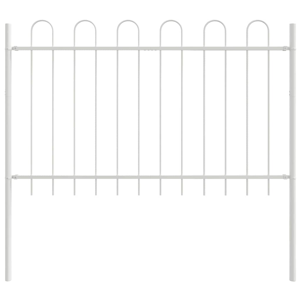 Garden Fence 5 pcs White 8.5 x 0.8 m Powder-coated steel