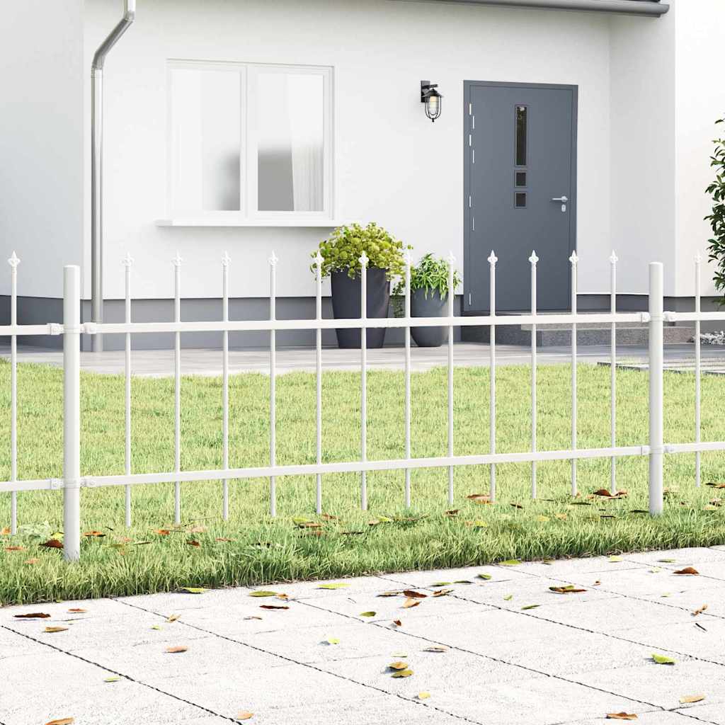 Garden Fence White 10.2 x 0.6 m Powder-Coated Steel