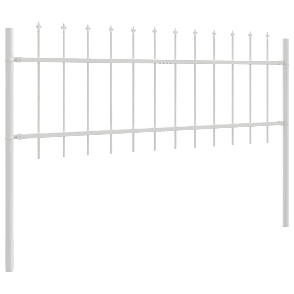 Garden Fence White 10.2 x 0.6 m Powder-Coated Steel