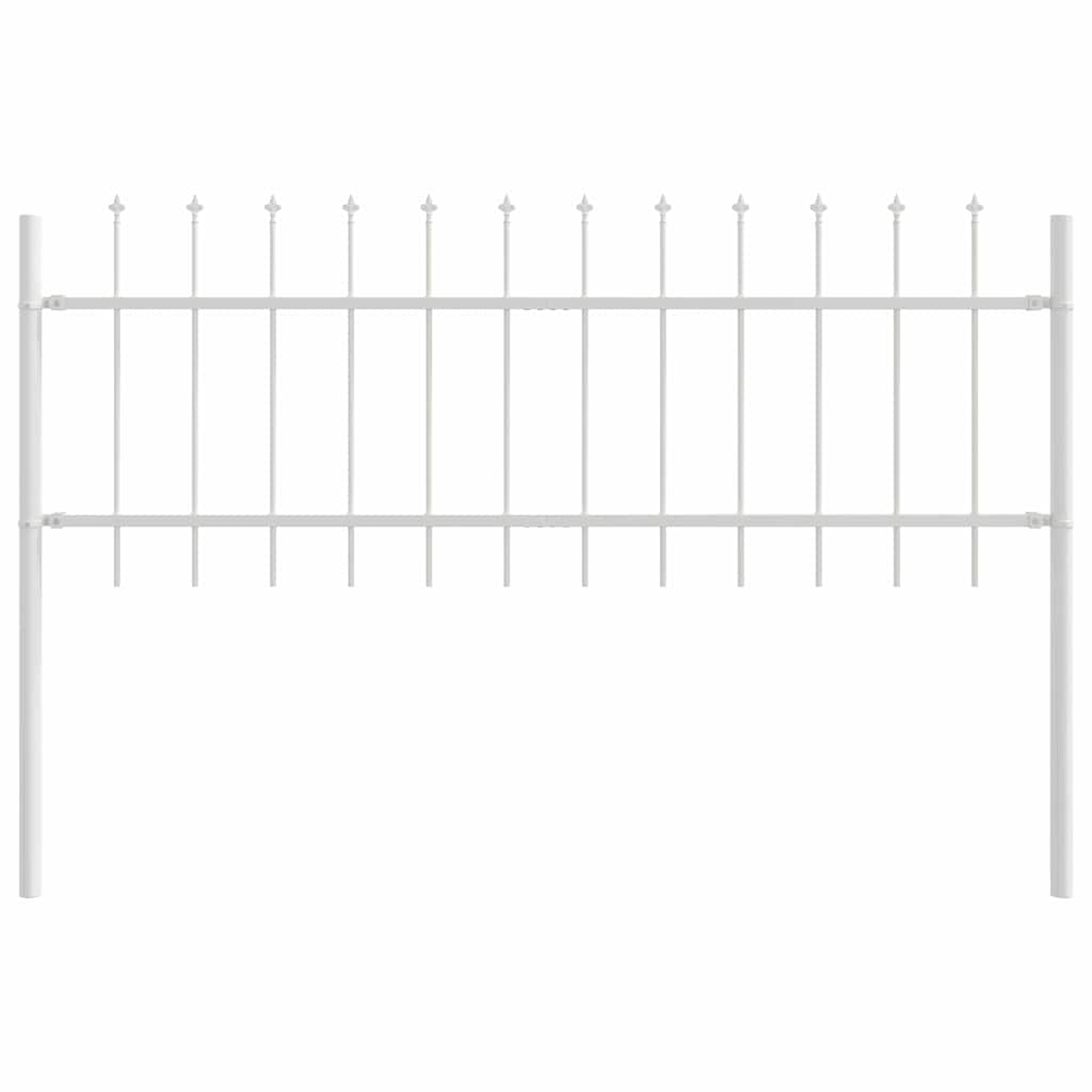 Garden Fence White 10.2 x 0.6 m Powder-Coated Steel