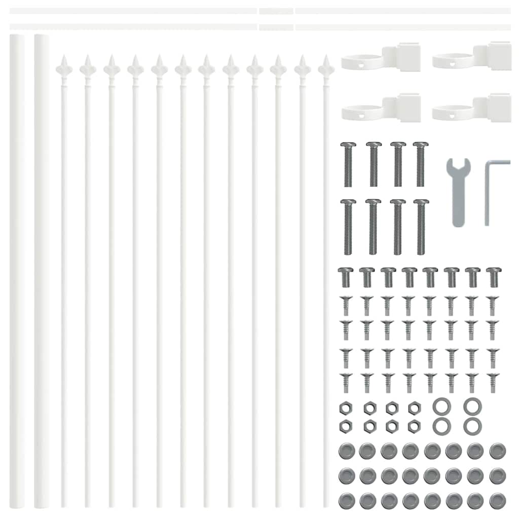 Garden Fence White 10.2 x 0.6 m Powder-Coated Steel