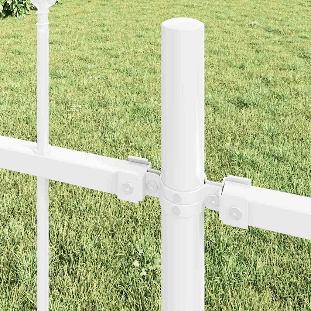Garden Fence White 11.9 x 0.8 m Powder-Coated Steel