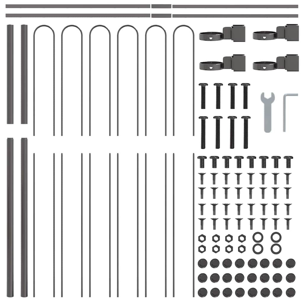 Sodo tvora 8 pcs Pilka 13,6 x 1,5 m Miltelinis plienas