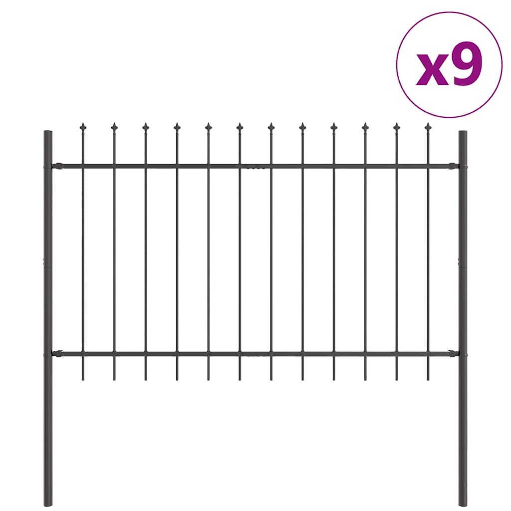 Dārza žogs Pelēks 15.3 x 0.8 m Pulverkrāsots tērauds