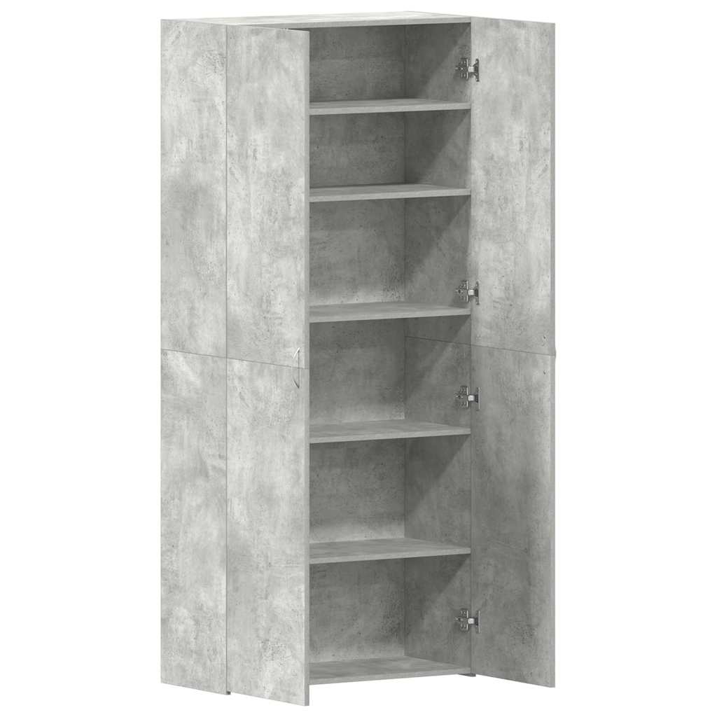 Shoe Cabinet Grey 80 x 35.5 x 180 cm Engineered Wood