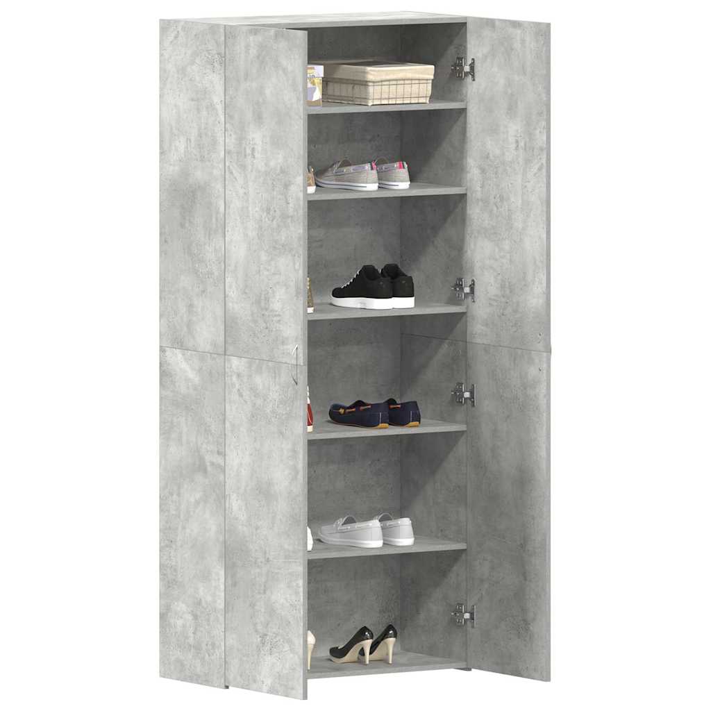 Shoe Cabinet Grey 80 x 35.5 x 180 cm Engineered Wood