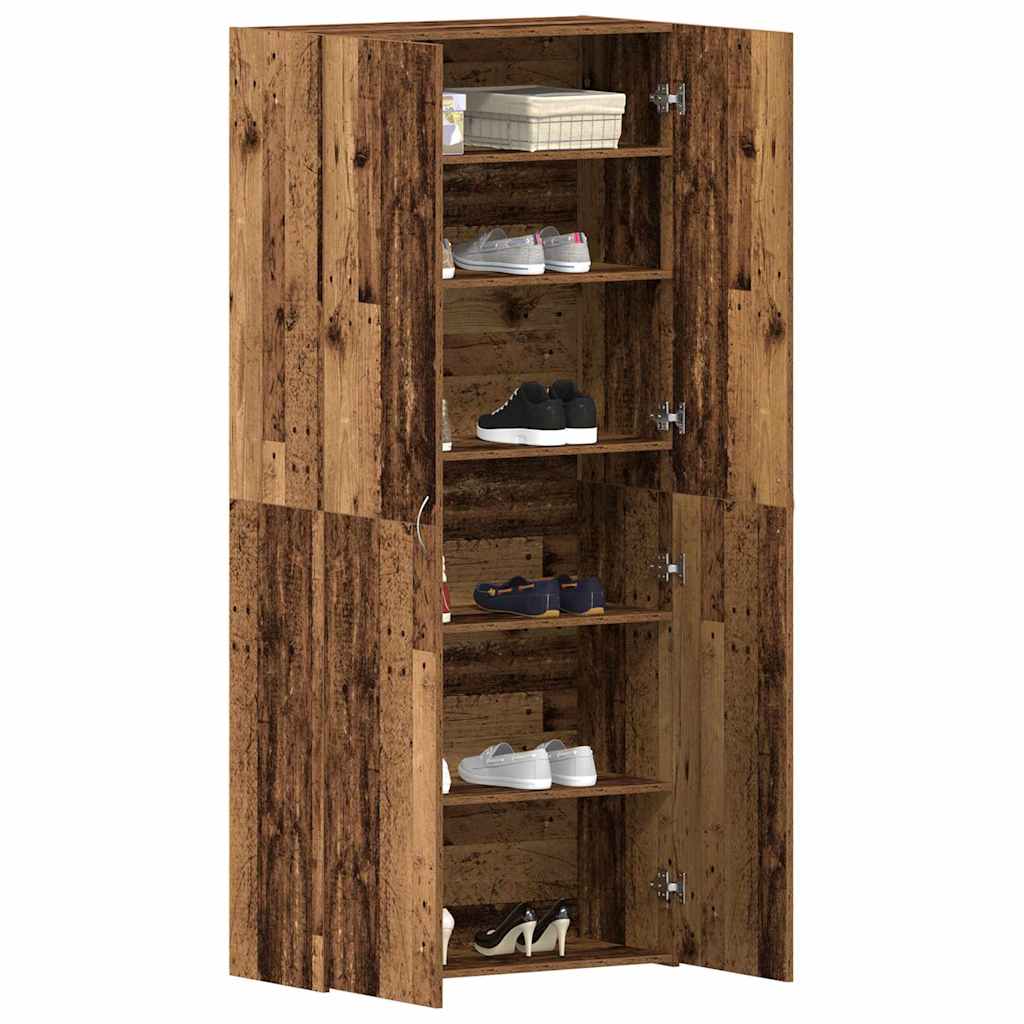 Shoe Cabinet Brown 80 x 35.5 x 180 cm Engineered wood