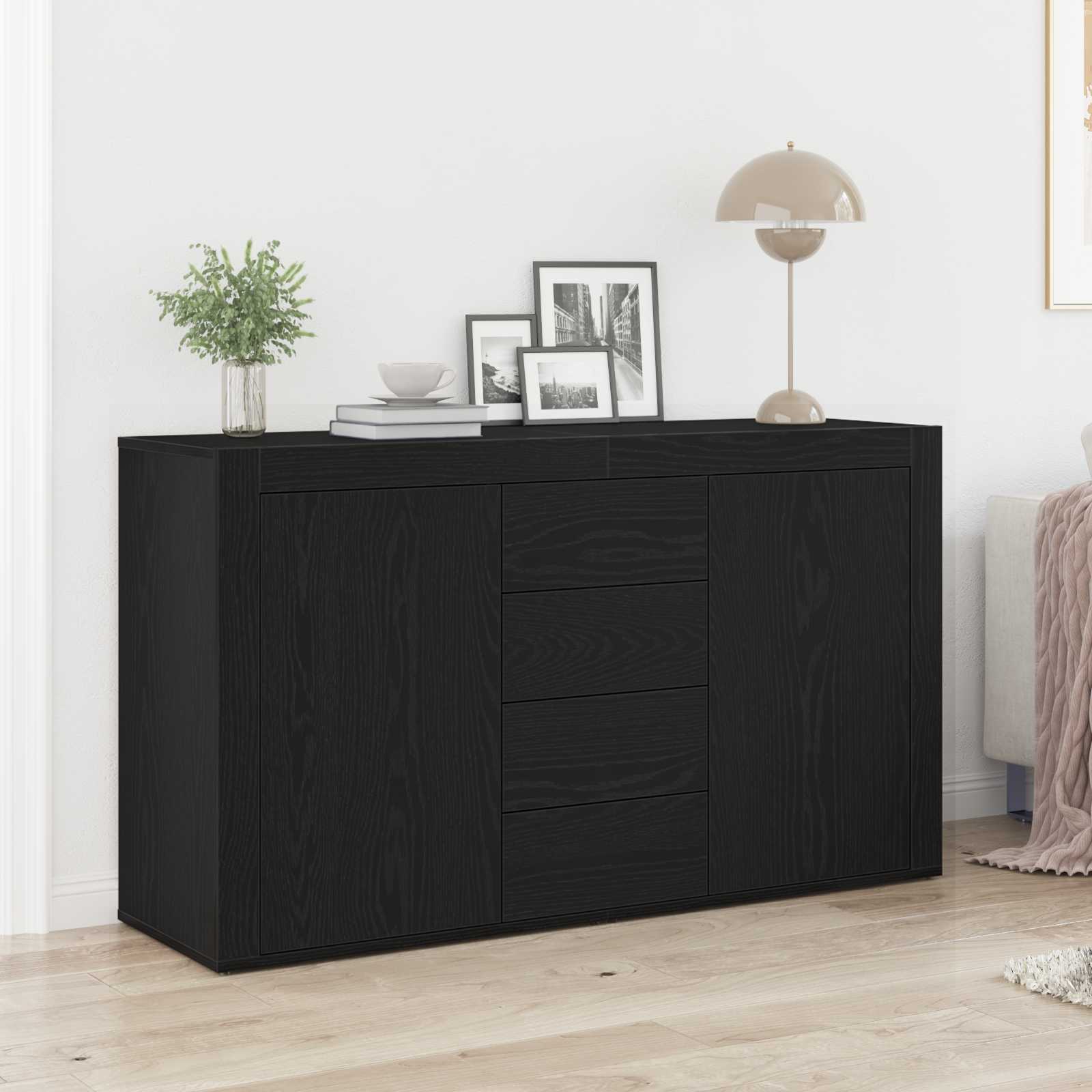 Kumode Melns ozols 120 x 36 x 69 cm Apstrādāta koksne