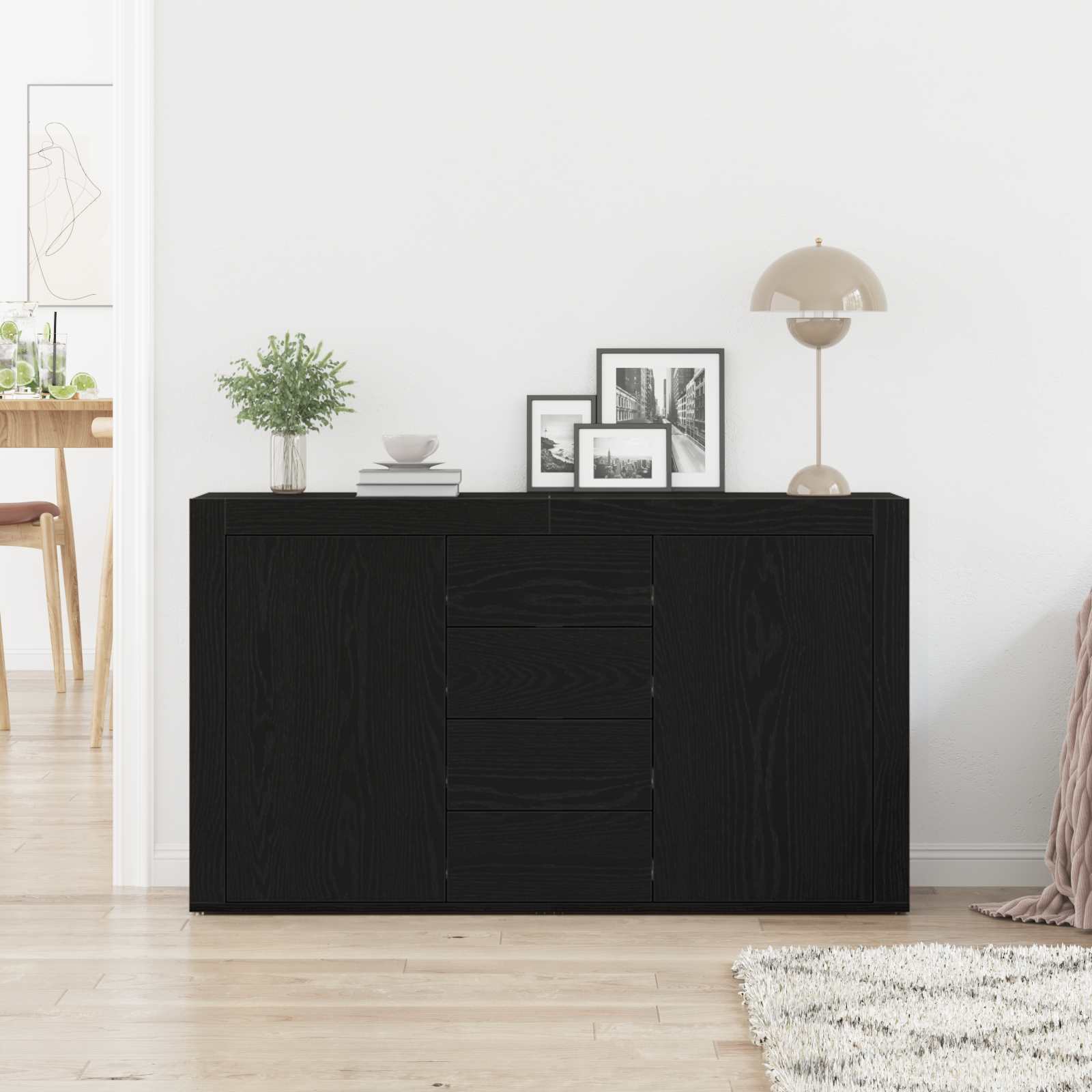 Kumode Melns ozols 120 x 36 x 69 cm Apstrādāta koksne