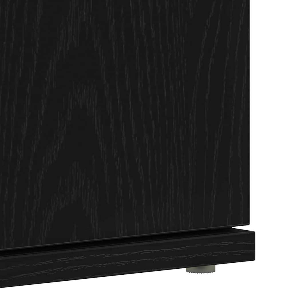 Shoe Cabinet with Doors Black 80x39x180 cm Engineered Wood