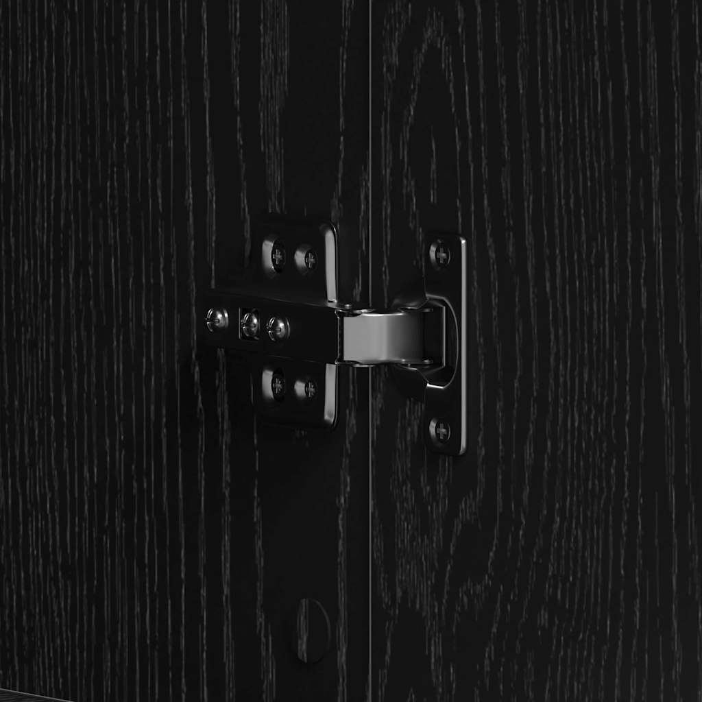 Shoe Cabinet with Doors Black 80x39x180 cm Engineered Wood