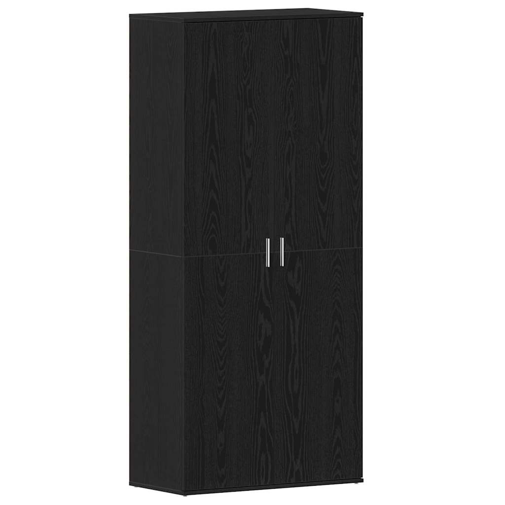 Shoe Cabinet with Doors Black 80x39x180 cm Engineered Wood