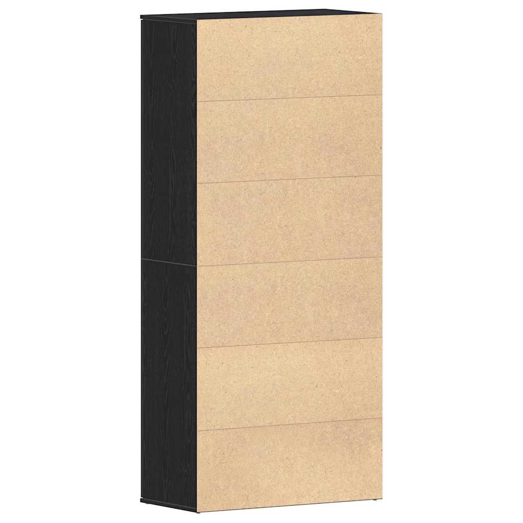 Shoe Cabinet with Doors Black 80x39x180 cm Engineered Wood