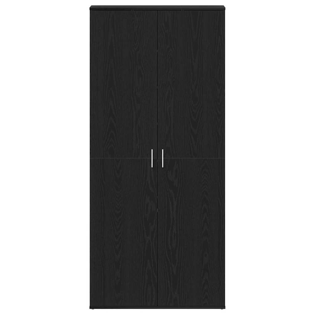 Shoe Cabinet with Doors Black 80x39x180 cm Engineered Wood
