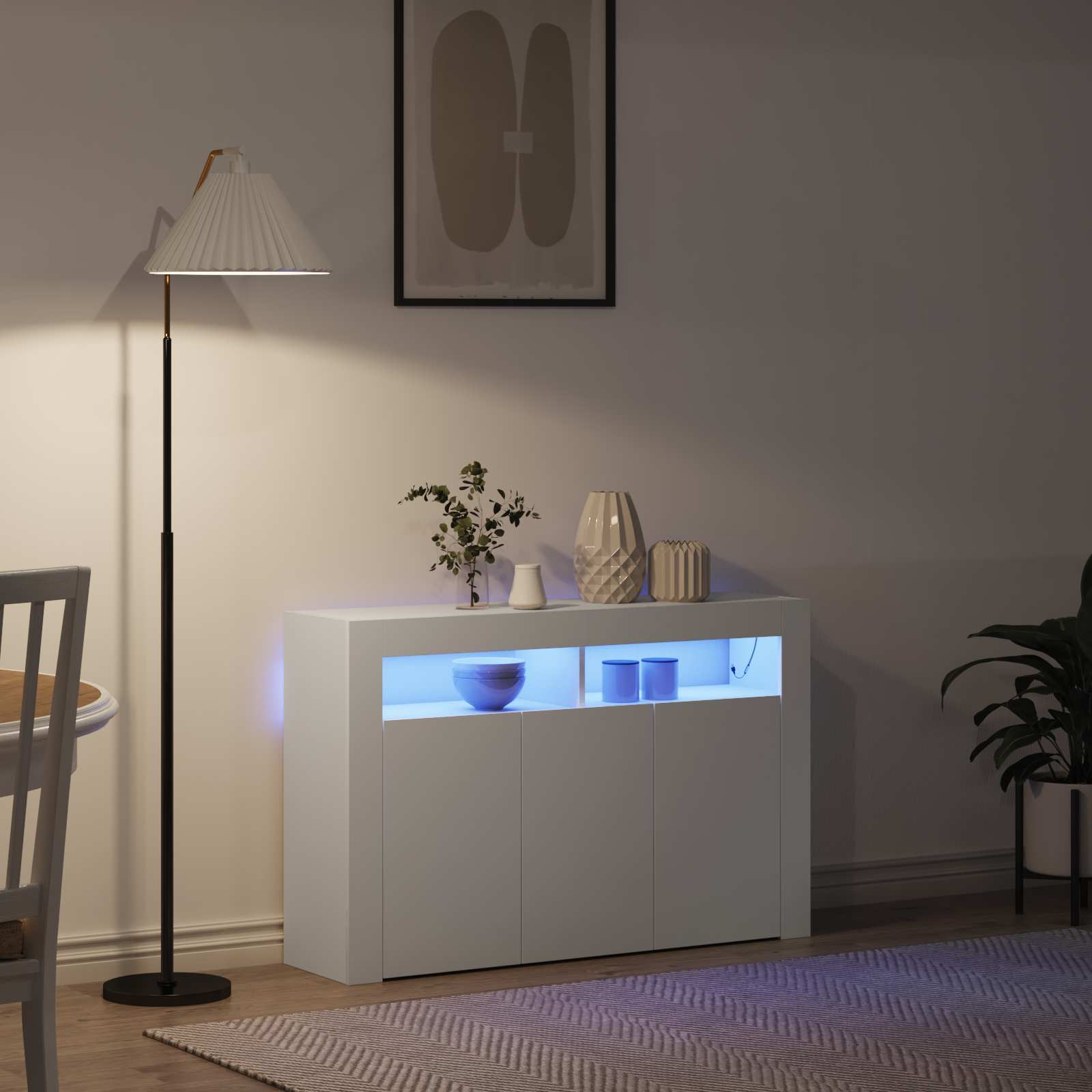 Balta kumode Balta Inženierijas koks 116 x 30 x 75 cm Moderna