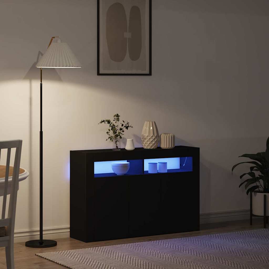 komodas Juodas Inžinerinė mediena 116 x 30 x 75 cm Komodas