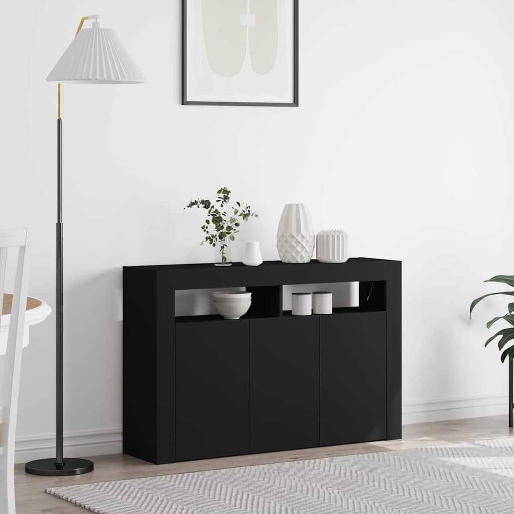 komodas Juodas Inžinerinė mediena 116 x 30 x 75 cm Komodas