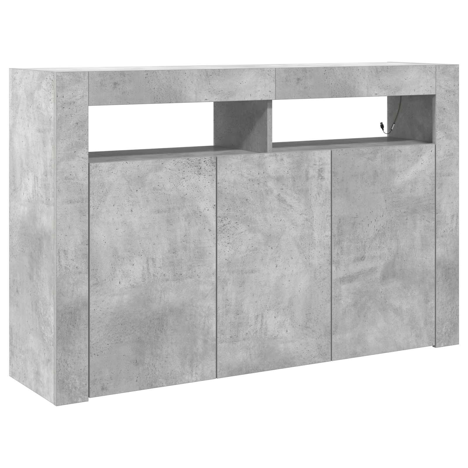 Concrete Grey Engineered Wood Chest of Drawers 116 x 30 x 75 cm
