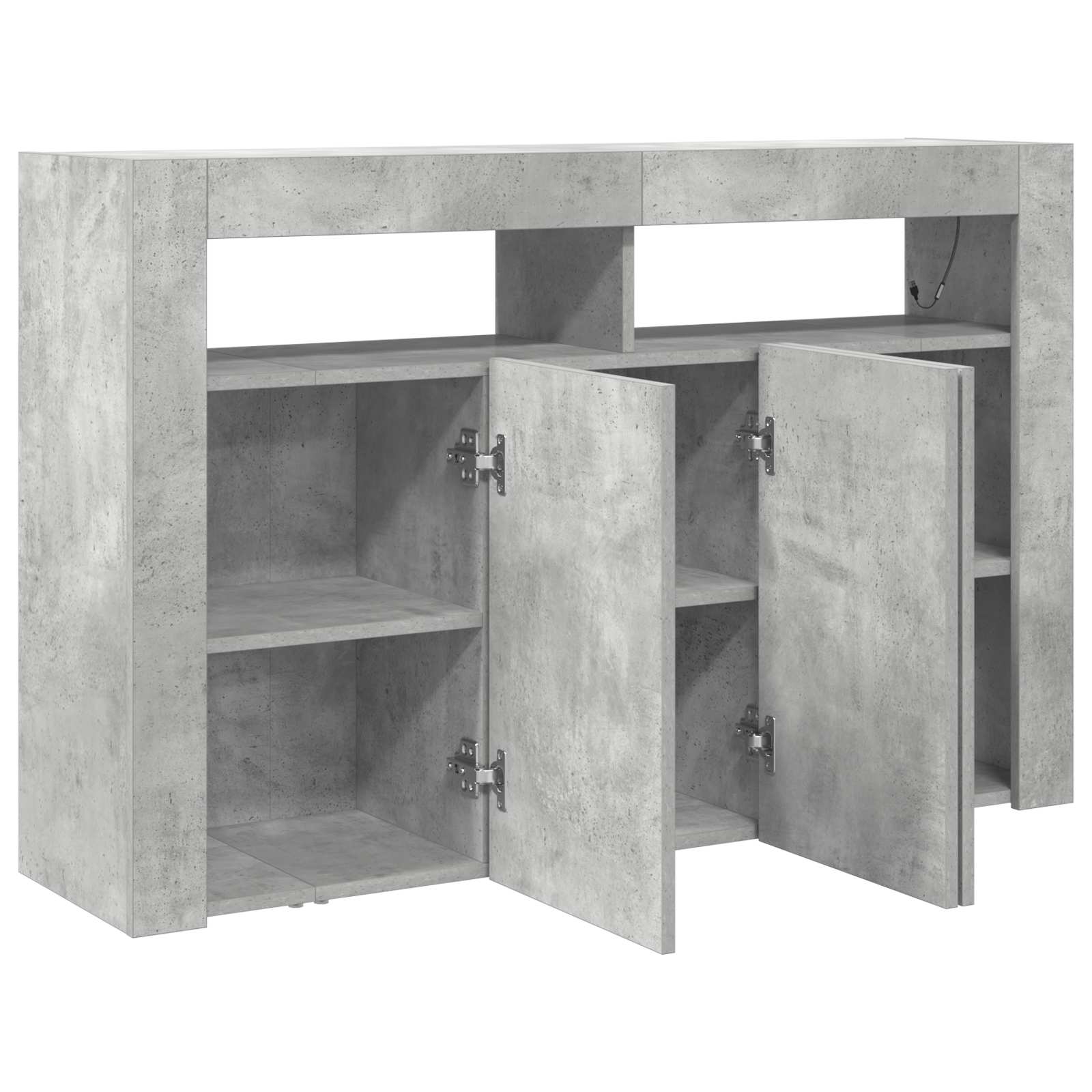 Concrete Grey Engineered Wood Chest of Drawers 116 x 30 x 75 cm