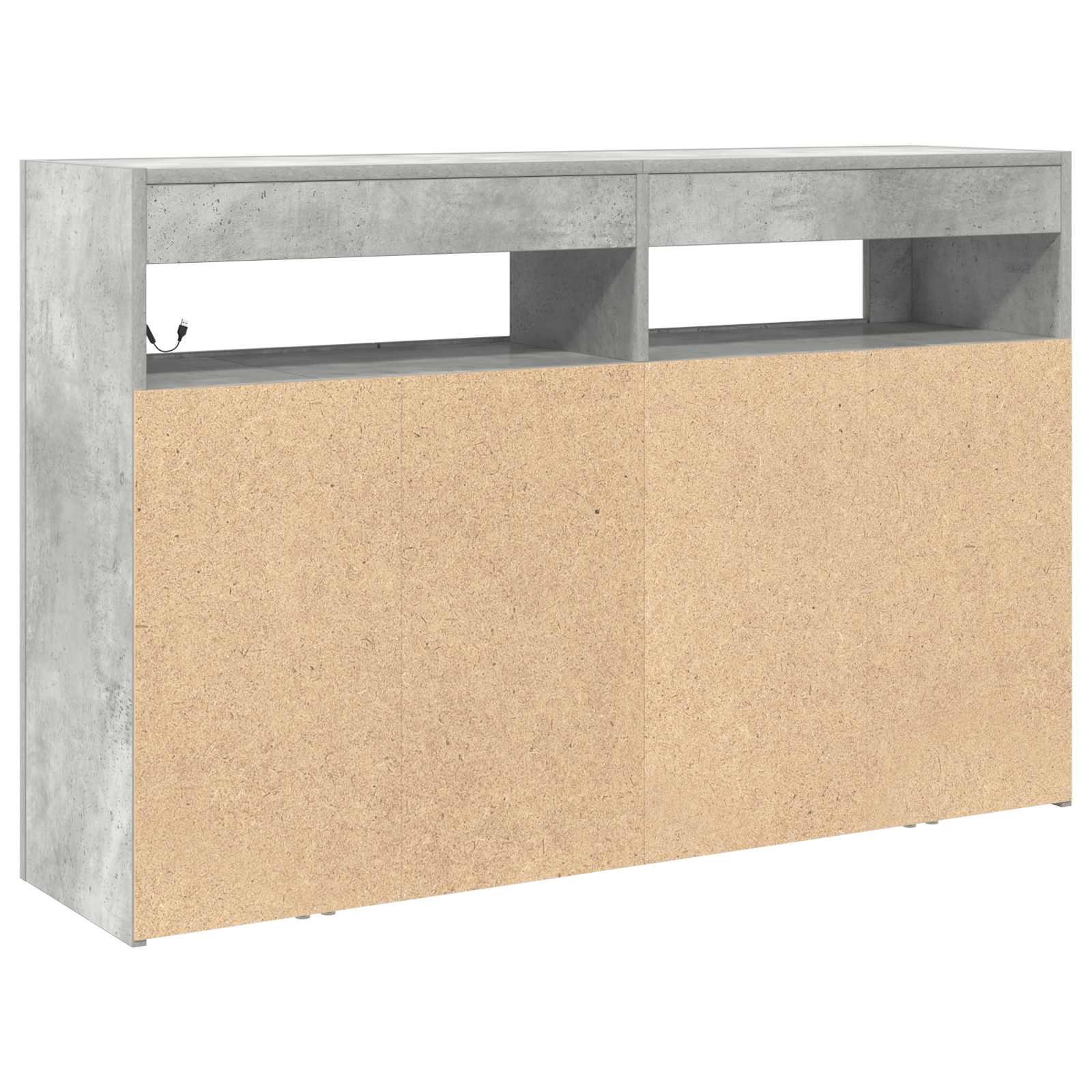 Concrete Grey Engineered Wood Chest of Drawers 116 x 30 x 75 cm