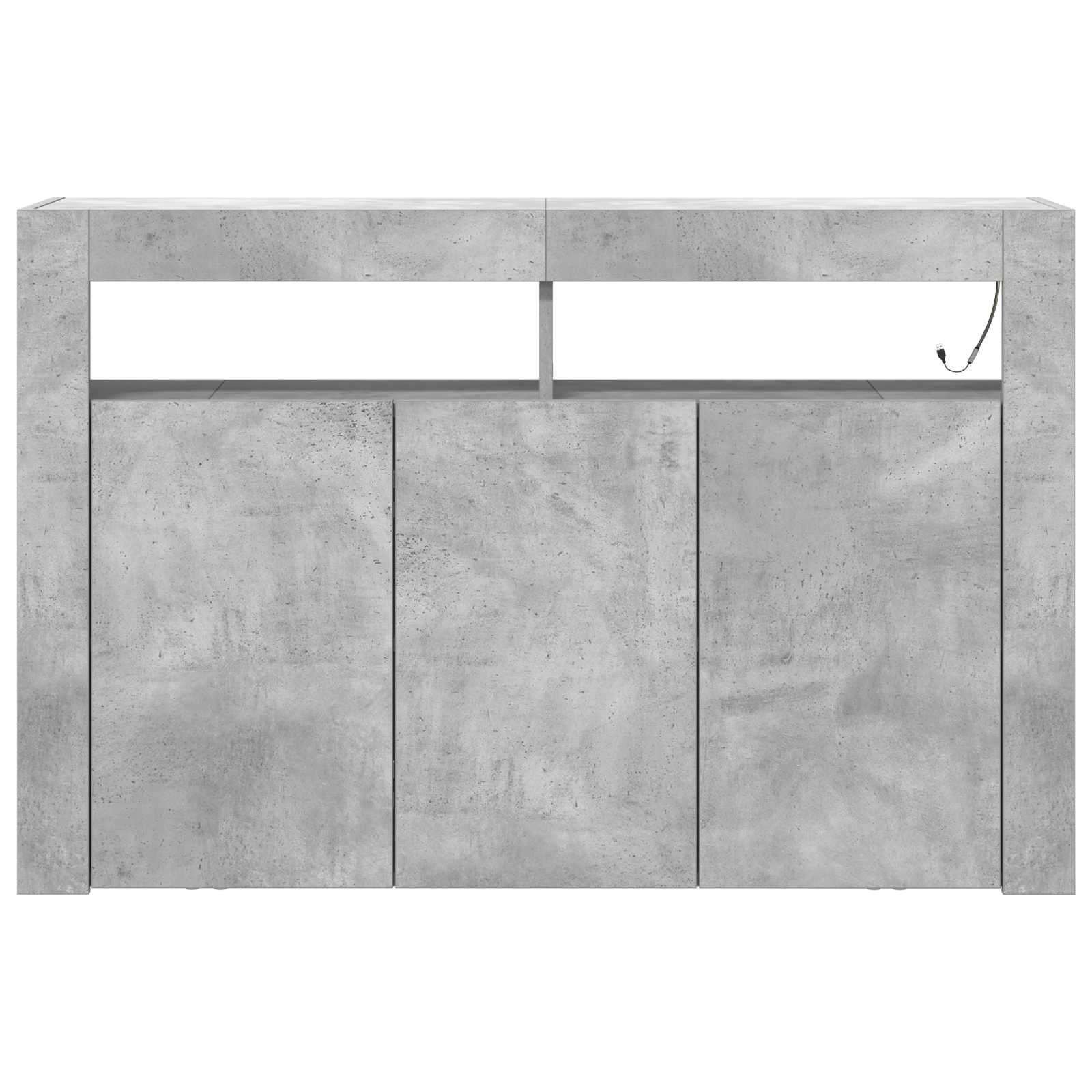 Concrete Grey Engineered Wood Chest of Drawers 116 x 30 x 75 cm