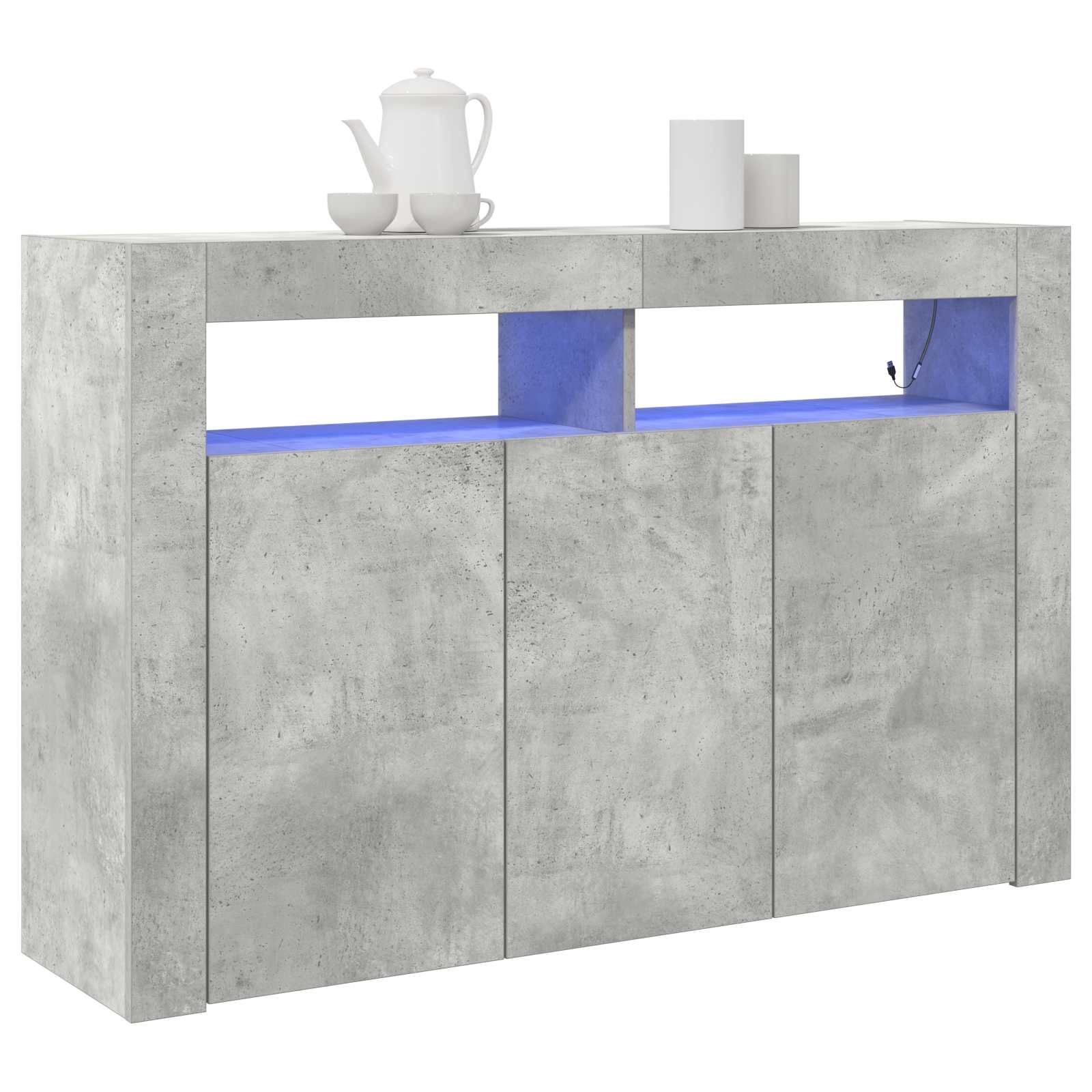 Concrete Grey Engineered Wood Chest of Drawers 116 x 30 x 75 cm